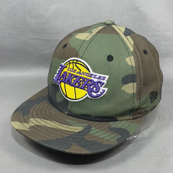 Los Angeles Lakers NBA Snapback Hat New Era 950 Green Camo Athletic Youth Boys - Picture 1 of 16